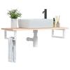 VidaXL Wall-mounted Vanity Shelf Steel and Solid Oak Wood 3302548