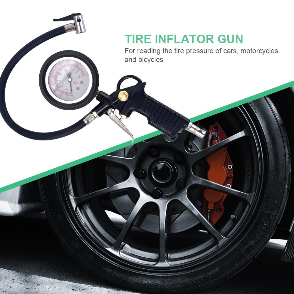 Car Tire Pressure Gauge 0-16Bar/0-230PSI Auto Tire Pressure Inflator Gauge High Precision Meter Detector For Car Motorcycle Bike