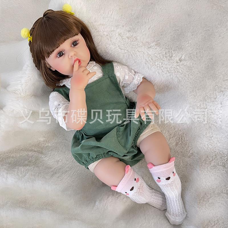 

Фабрична Індивідуальна 24-дюймова Бавовняна Лялька Симуляція Ляльки-Немовляти Велика Повністю Вінілова Лялька Лялька Іграшка для Дівчинки 60cm зелений/білий