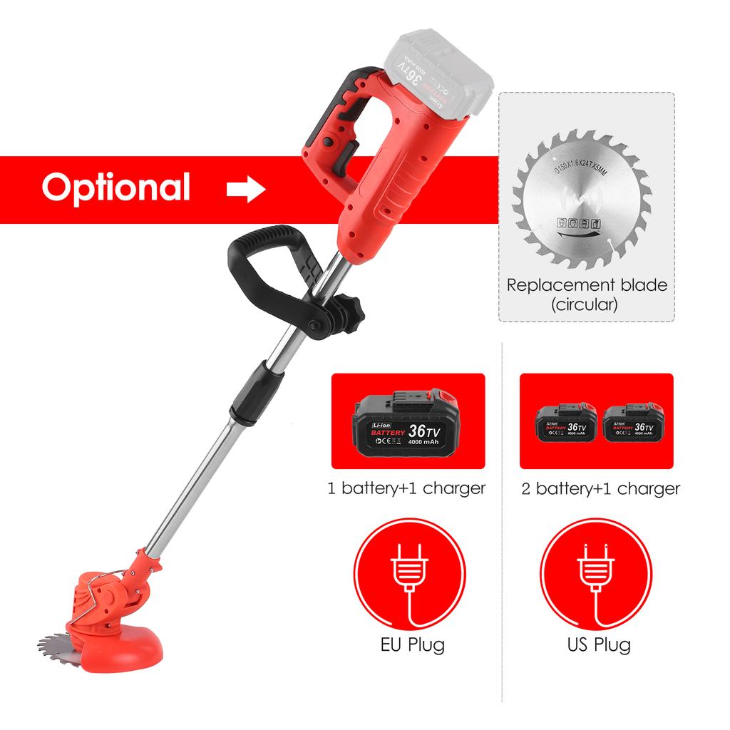 Mașină de tuns iarba fără fir, cu acumulator 21V, Weed Eater electric, motocoasă electrică, foarfece de iarbă, mașină de tuns gard viu cu 4Ah