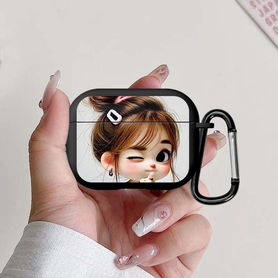 Bun Hairstyle Girl Case For Airpods Pro 3 Pro2 2 Pro3 4 1 Earphone Cases Cover