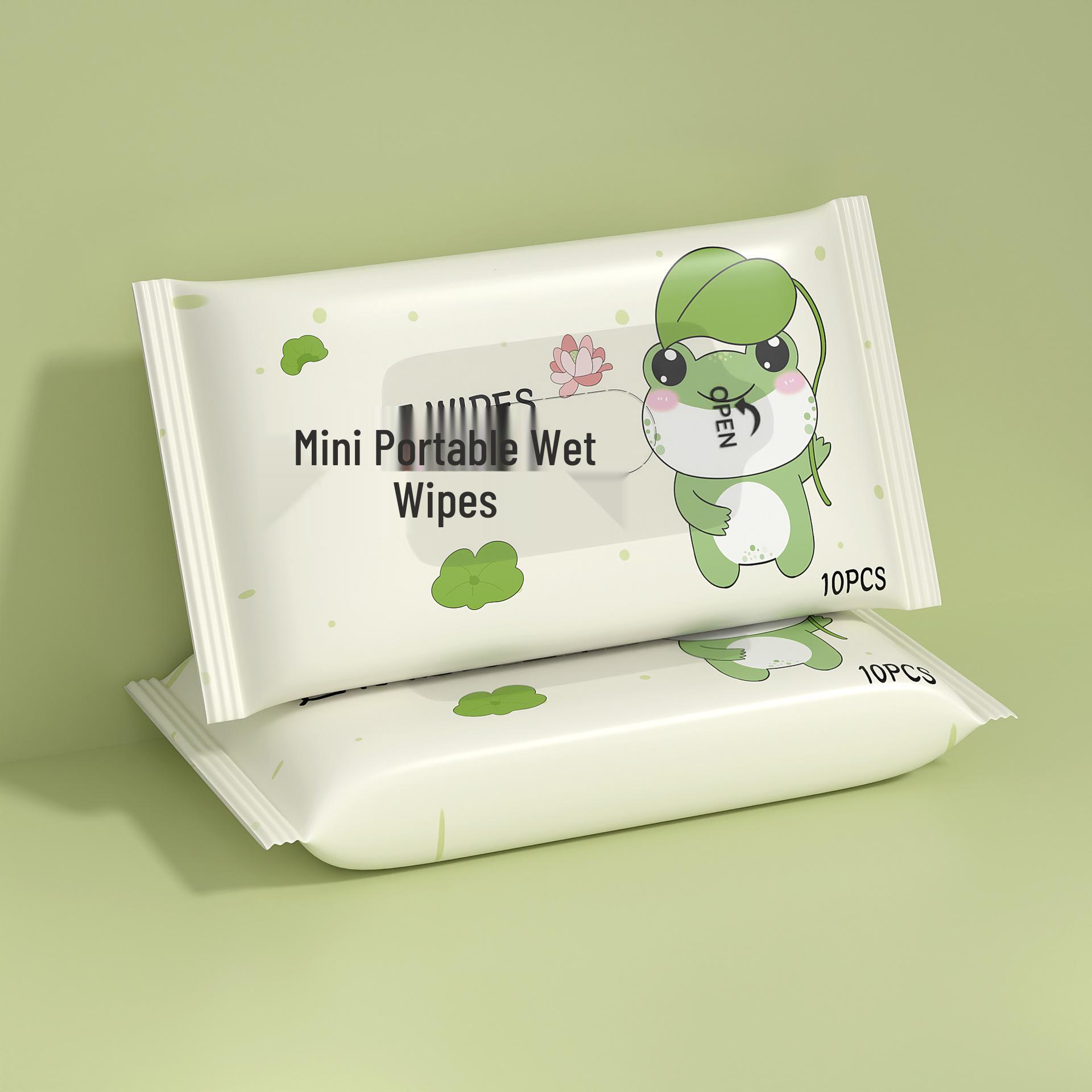 

Влажные салфетки для чистки рук и полости рта младенцев Jianhe Portable - 10 одноразовых мини-салфеток в упаковке