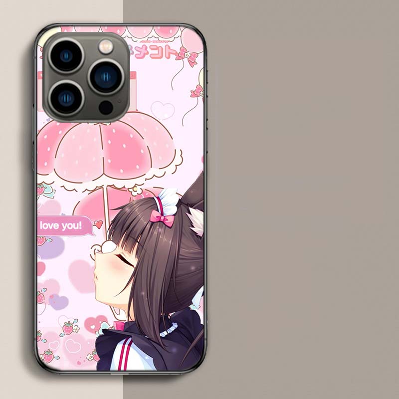 Chocola Nekopara Phone Case For Iphone 17 Air 15 Pro 14 Plus 16 Pro Max 12 13 Mini 11 16E X XS Cover Cute Fundas