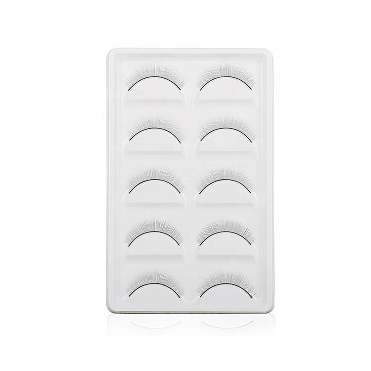 Synthetic Hair Base Glue Practice Lash Strips 5 Pairs Training Lashes Eyelash Natural Black Straight Tapered Fuller Effect Easy