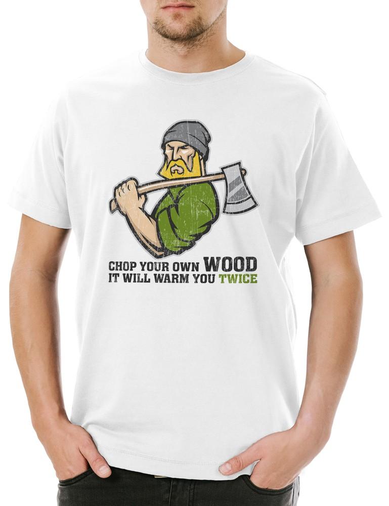 

Chop Your Own Wood Mens T-Shirt Lumberjack Axe Woodsman Forester Logger M