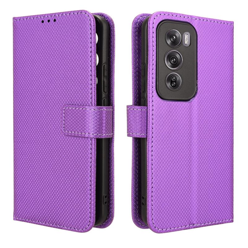 For OPPO Reno 12 Pro 5G Global Luxury Business Diamond Pattern Skin PU Leather Wallet Stand Case For OPPO Reno 12 5G Phone Bags