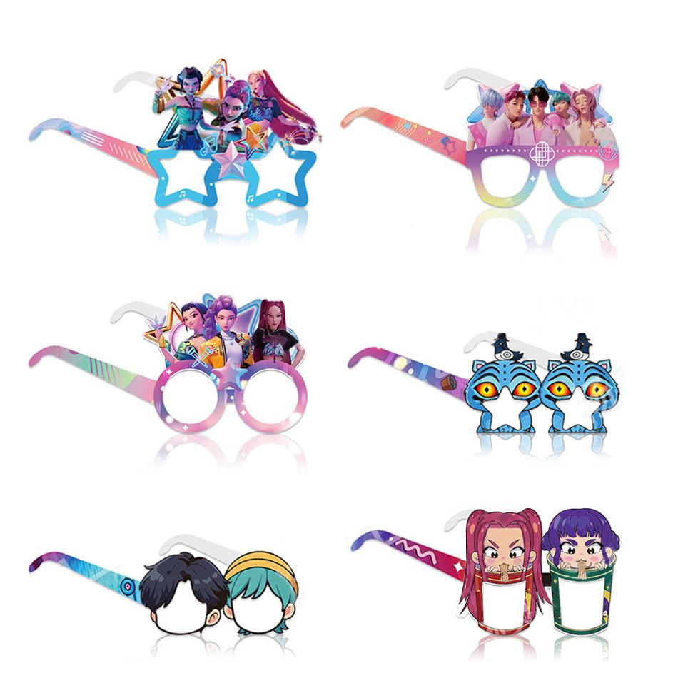 Kpop Demon Hunters Glasses Birthday Party Decorations Racing Glasses Masks Children's Birthday Party Photography Props Party