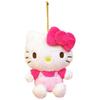 Nakajima Corporation Hello Kitty Plush Keychain Toy Pink 10.5x9x6cm with Ball Chain