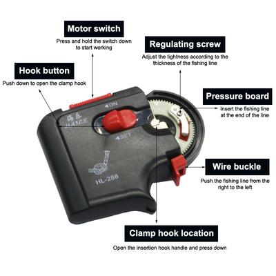 Electric Fast Tie Fishing Hooks Collect Roll Fishing Line Tying Device Automatic Portable Fishing Hook Tier Machine
