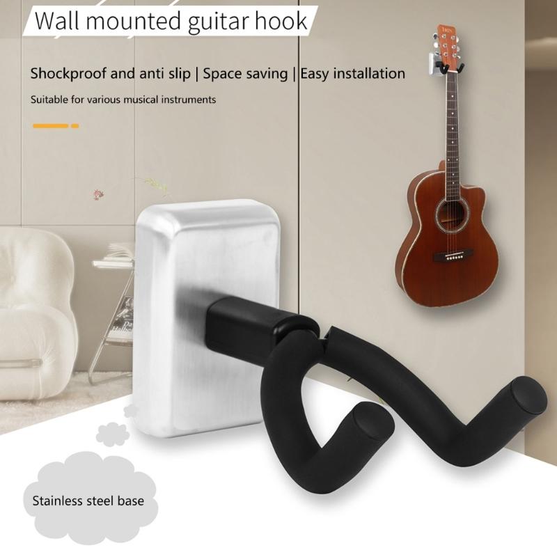 Guitar Wall Mount Hanger with Screws U-Shaped Hook Holder Gift for Guitar Player