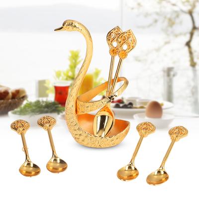 Kaffeelöffelhalter Elegant Zinklegierung Prägung Design Glänzend Helle Farbe Spiegelpolitur Kaffeerührerhalter