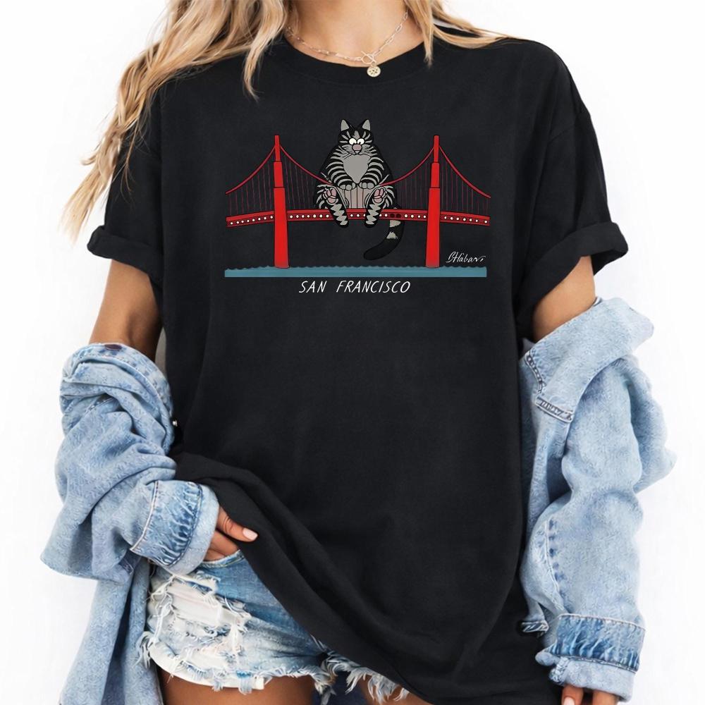 Ryan Gosling Kočičí tričko Golden Gate Bridge San Francisco Kočičí grafické tričko 2026 Letní móda Tričko Unisex a Unisex Pohodlné
