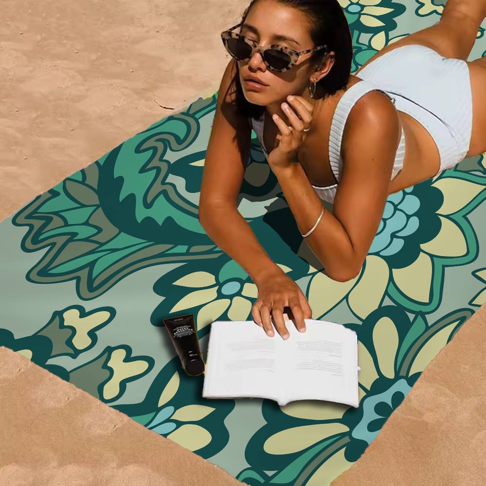 Ethnic Pattern Print Microfiber Printed Beach Towel Mountain Climbing Yoga Beach Swimming Running Absorbent Soft Towel