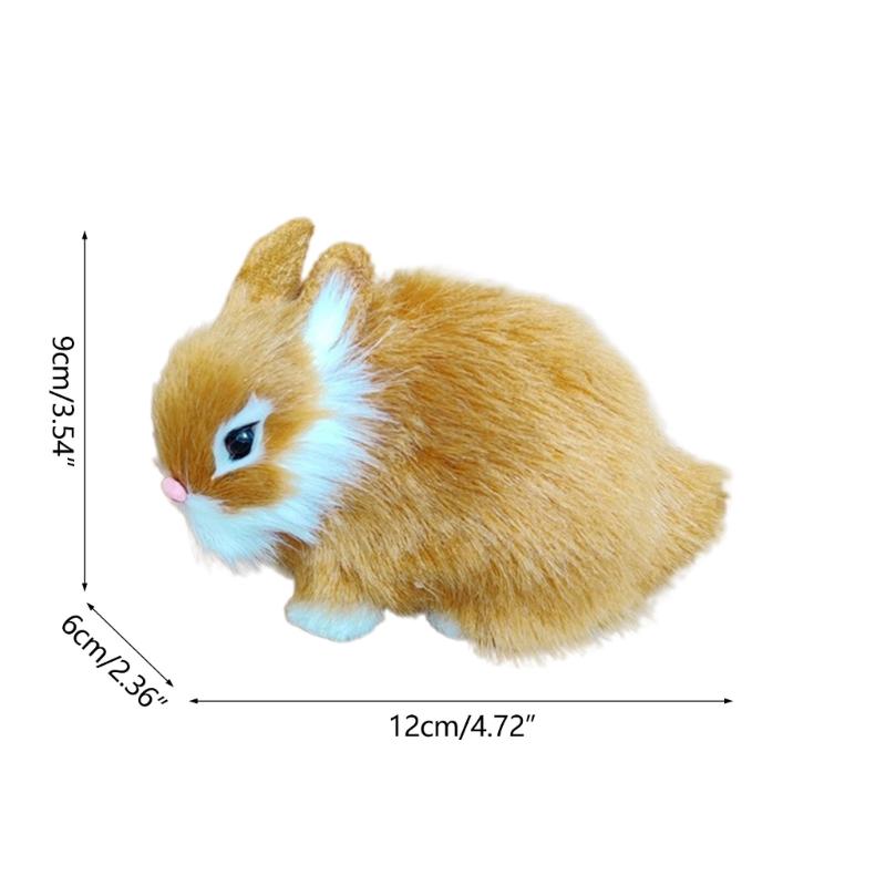Simulation Rabbit Doll Cute Bunny Statue Cute Animal Art Ornaments for Children Day Kid Girl Boys Present Gift