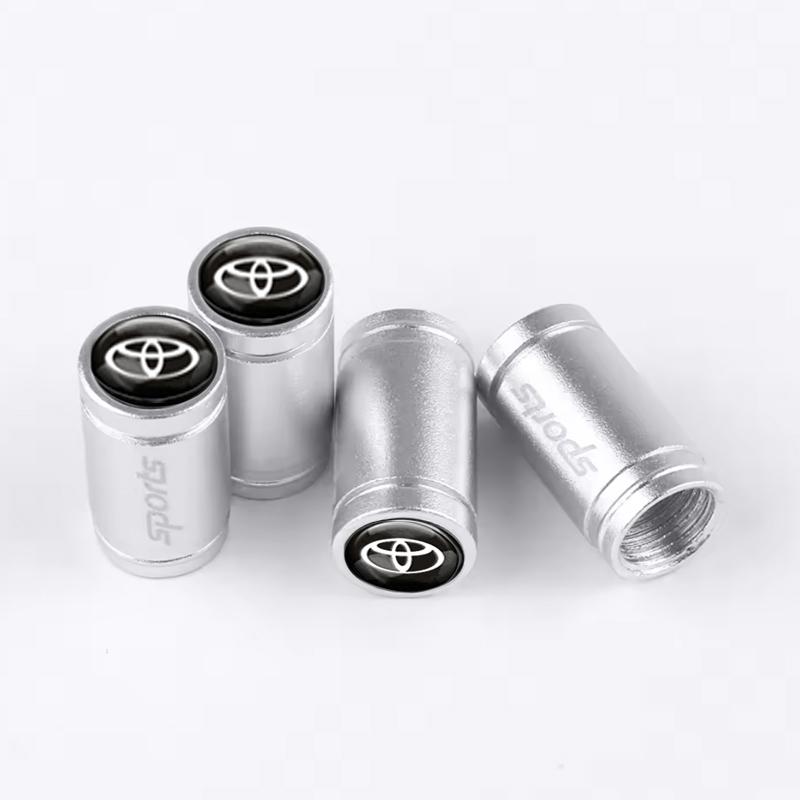 4Pcs Car Wheel Tire Valve Caps Air Stem For Toyota C-hr Rav4 Yaris Hilux Avensis Prius Auris Corolla Cross Tyre Plug Accessories
