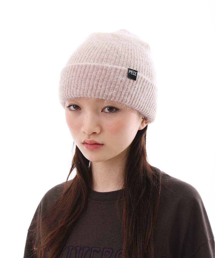 PEACE MAKER Piece Angora Beanie (Beige)