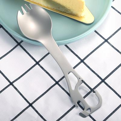 Camping Spork Heat-resistant Anti-scalding Comfortable Grip Stainless Steel 5 In 1 Picnic Camping Spork Outdoor Supplies
