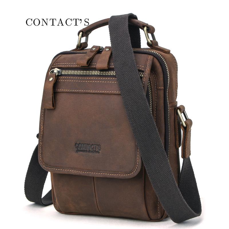 

Black Angel Men s Crazy Horse Leather Crossbody Bag - Retro Casual Shoulder Bag