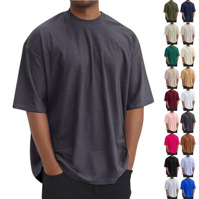 Summer Men's Fashion Loose Round Neck Color All- Short-sleeved T-shirt
