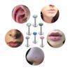 3pc 3/4/5mm Opal Internally Threaded Labret Ring Set 6-12mm Steel Bar Nose Ear Tragus Monroe Lip Stud Piercing