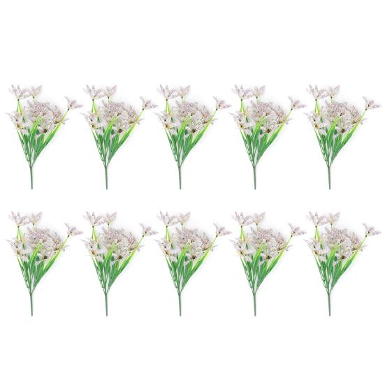 Planta de simulare Rezistent la UV Fără decolorare Întreținere redusă 5 Iarbă de primăvară bifurcată Flori artificiale Grădină Decorații pentru casă