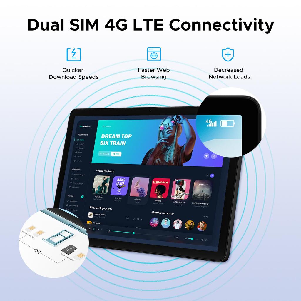 Doogee TAB G6 Tablet 11 Zoll Android 16 Tablets, 30 GB + 256 GB / 2 TB, 8000 mAh & T7250 Octa Core, 4G LTE + 2 Lautsprecher