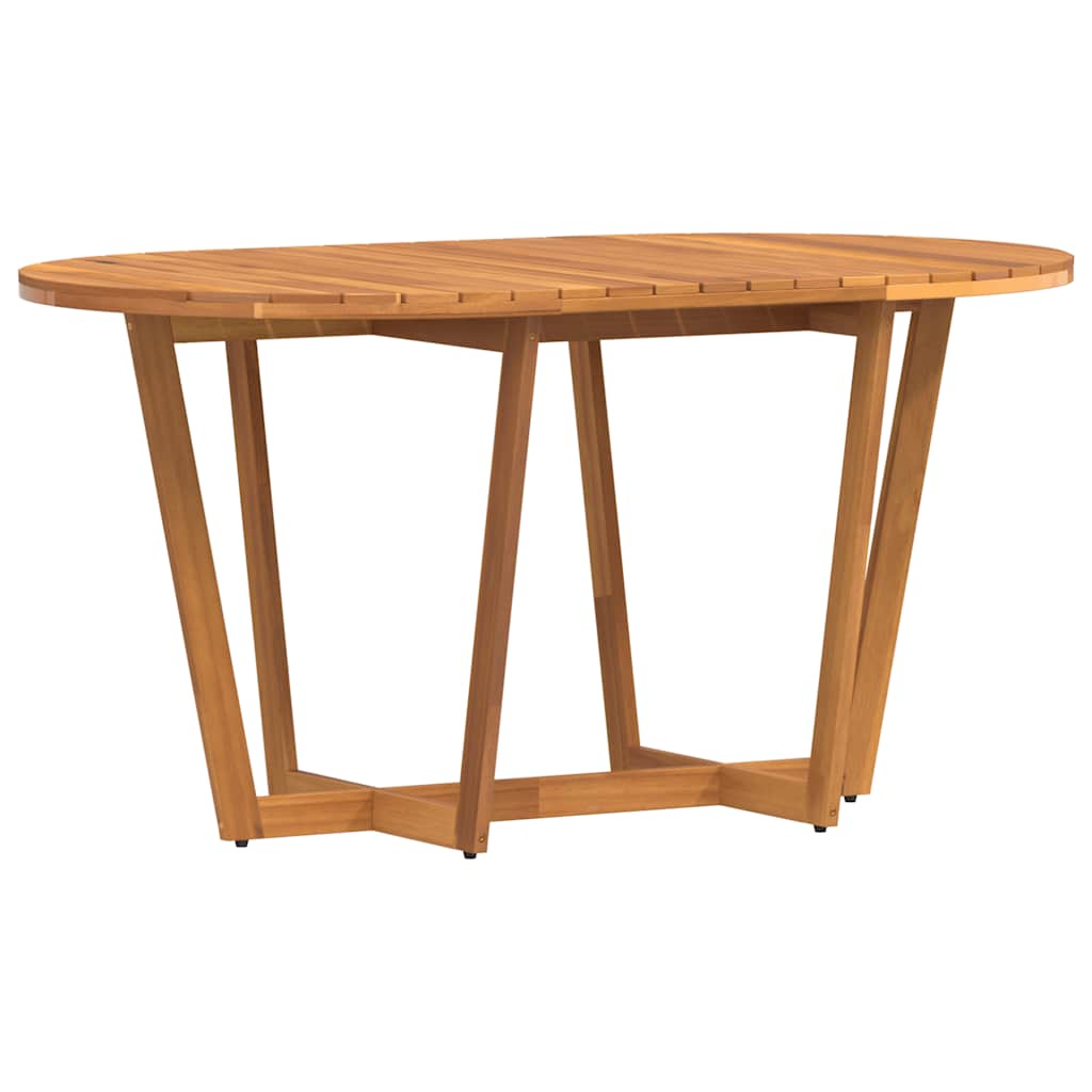 Garden Dining Table Oval 150 X 90 X 75 Cm Solid Acacia Wood