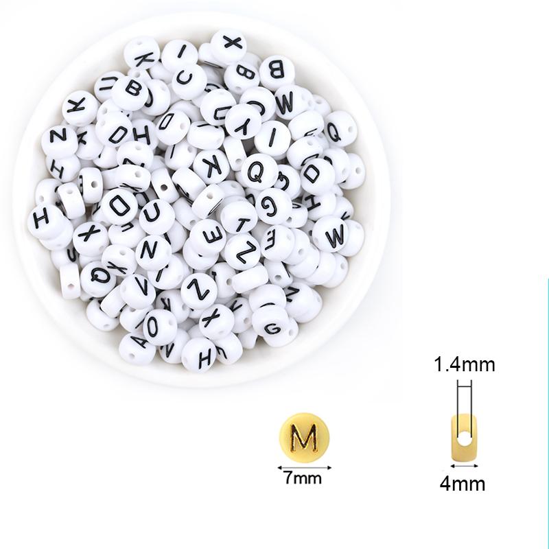 100pcs/Lot Mixed Round Flat Acrylic Letter Beads Alphabet Digital Cube Loose Spacer Beads For Jewelry Making Diy Bracelet