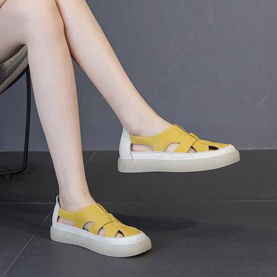 Sandalias Planas Suaves y Versátiles Crocs de Cuero Suave Zapatos de Enfermera