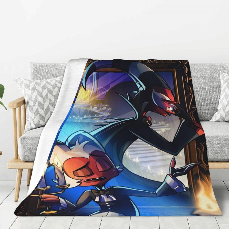 Custom Helluva Boss Black Humor Animated Musical Film Blanket Warm Fleece Soft Flannel Throw Blankets for Bedding Outdoor Autumn