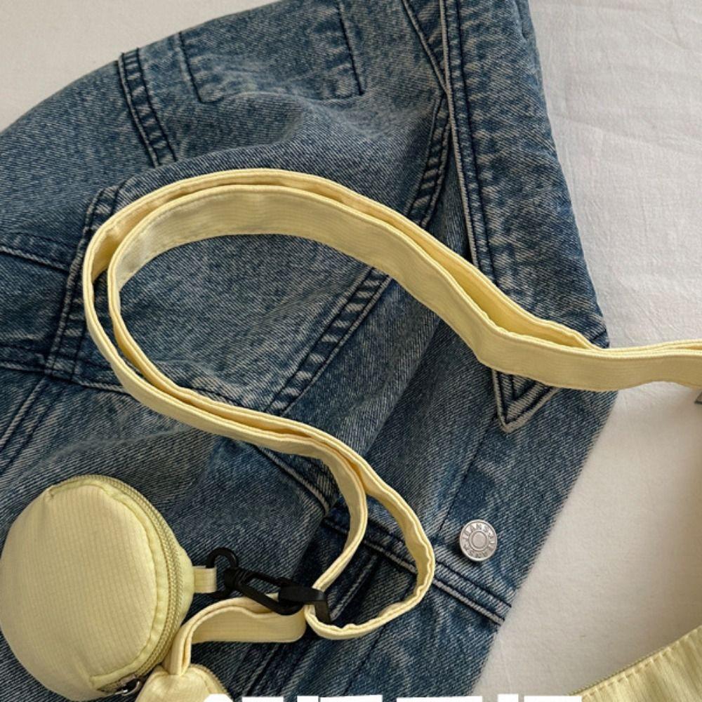 Korean Style Lightweight Shoulder Bag Cream Color Simple Dumpling Bag Students