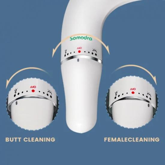 SAMODRA Ultra Slim Bidet Attachment for Toilet Seat - Dual Nozzle, Adjustable Water Pressure, Non-Electric Ass Sprayer