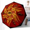1pc Eyes Sun Automatic Open 8-Rib Windproof Umbrella, Travel & Commuting, Suitable for All Seasons