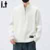 :CHOCOOLATEit Men's Half-Zip High-Neck Relaxed Fit Knit Sweater