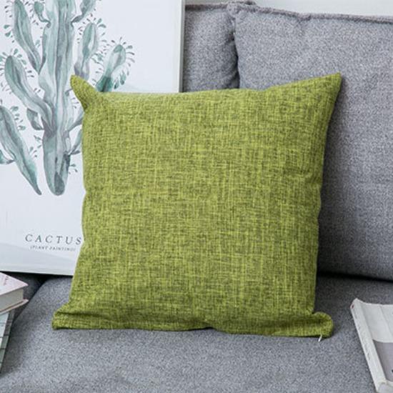 

Nordic Linen Solid Color Simple Throw Pillow Cover Sofa Cushion Office Car Cushion Cover Home double-sided pattern 45x45cm зелений