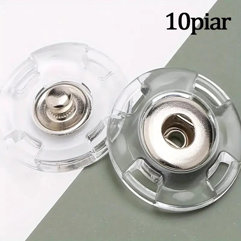 5/10piars Transparent Fastener-23mm DIY Invisible Snap Fastener Round Snap Button Acrylic Press Stud Sewing Accessories