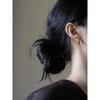Accessible Luxury Asymmetrical Texture Wafer Female Frosty Style Earrings