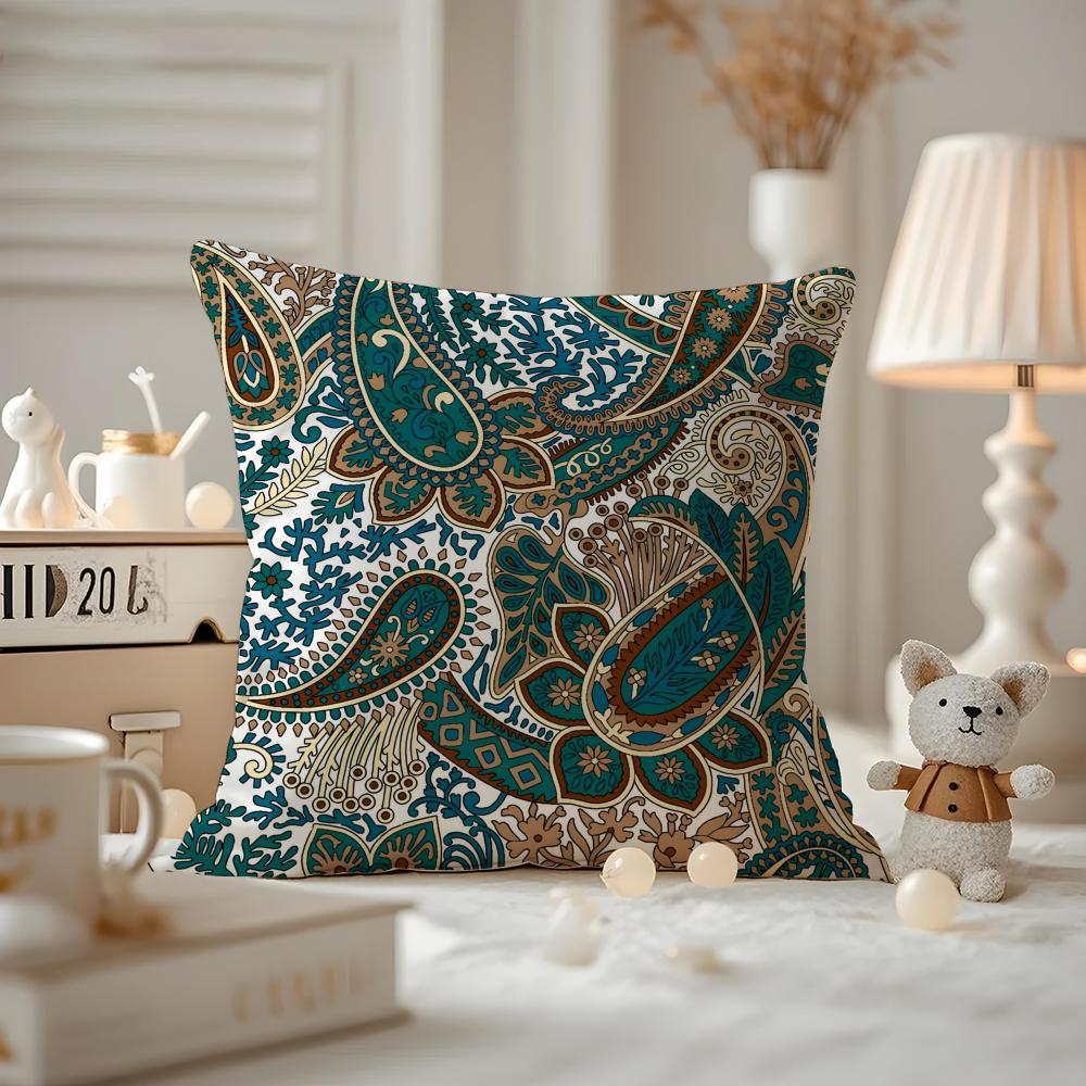 Sari Fabric Cushion Cover Pattern Printed Pillowcase For Living Room Sofa Cushion Cover & Bedroom Decor