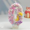 Creative Styling Cartoon Rapunzel Digital Candle Birthday Cake Decoration Colorful Sequin Candle
