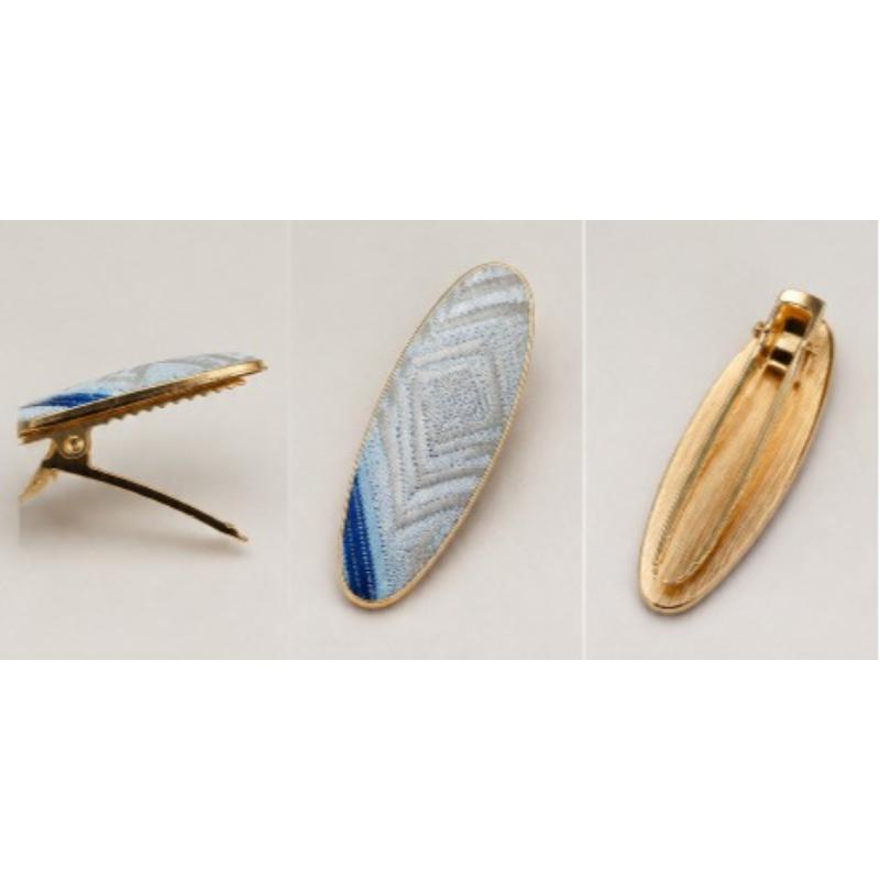 5Pcs Hair Clip Set, Zhuang Brocade Oval Hairpin, Ethnic Woven Oriental Hair Accessory, 5 Patterns