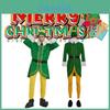 Unisex Christmas Elf Costume Set For Adults Soft Polyester And Camel Wool Fabric