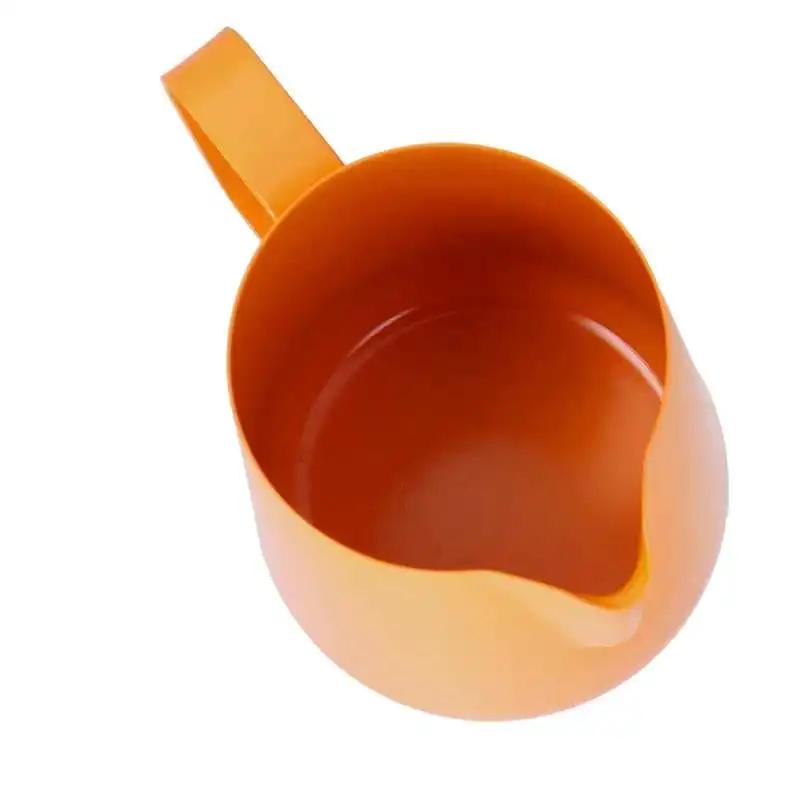 400ml Stainless Steel Milk Coffee Jar Frothing Pitcher Milk Coffee Frothing Jug with Pointed Spout for Kitchen Coffee Supplies