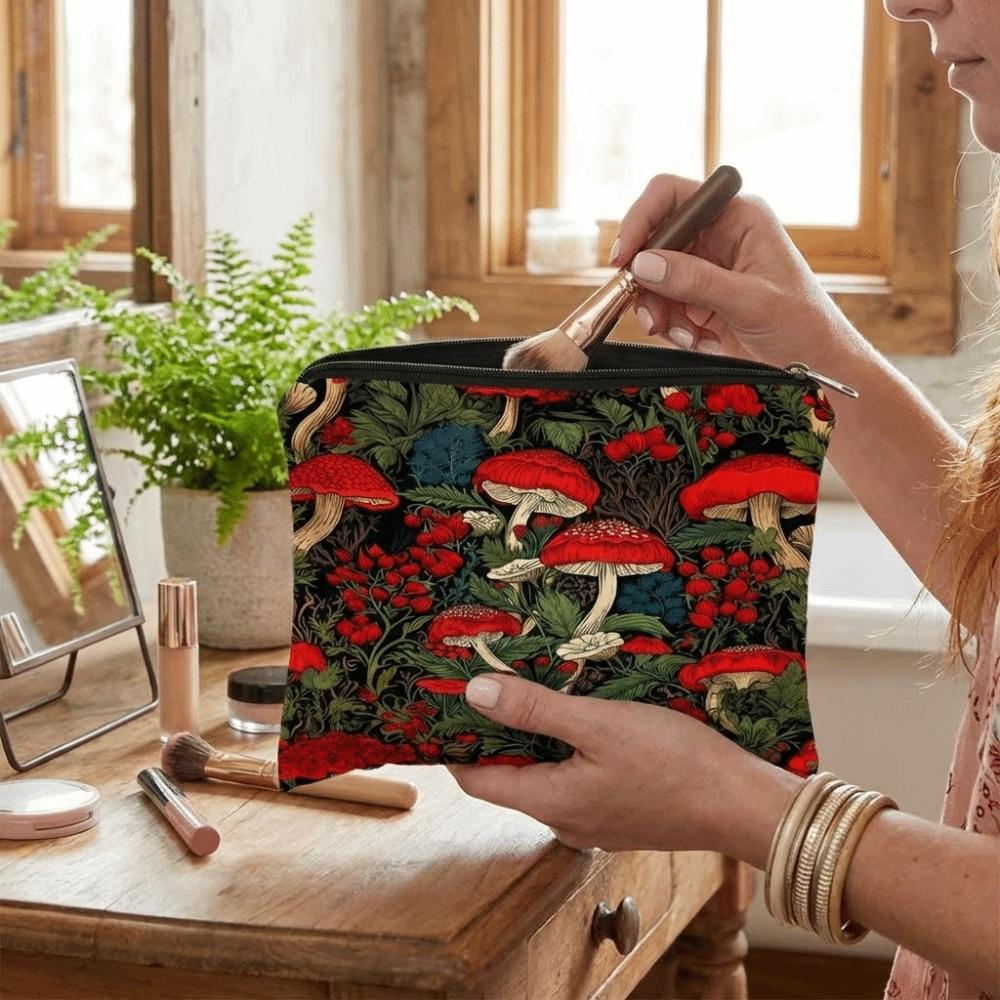 Červená houba Kosmetická taška Měsíční les Taška Nová úložná taška Pro studenty