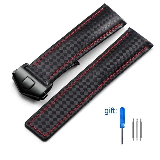 Genuine Black Calfskin Leather Watchband For Tag Heuer Aquaracer 300 CARRERA F1 Watch Strap Bracelet Men 19mm 20mm 22mm New
