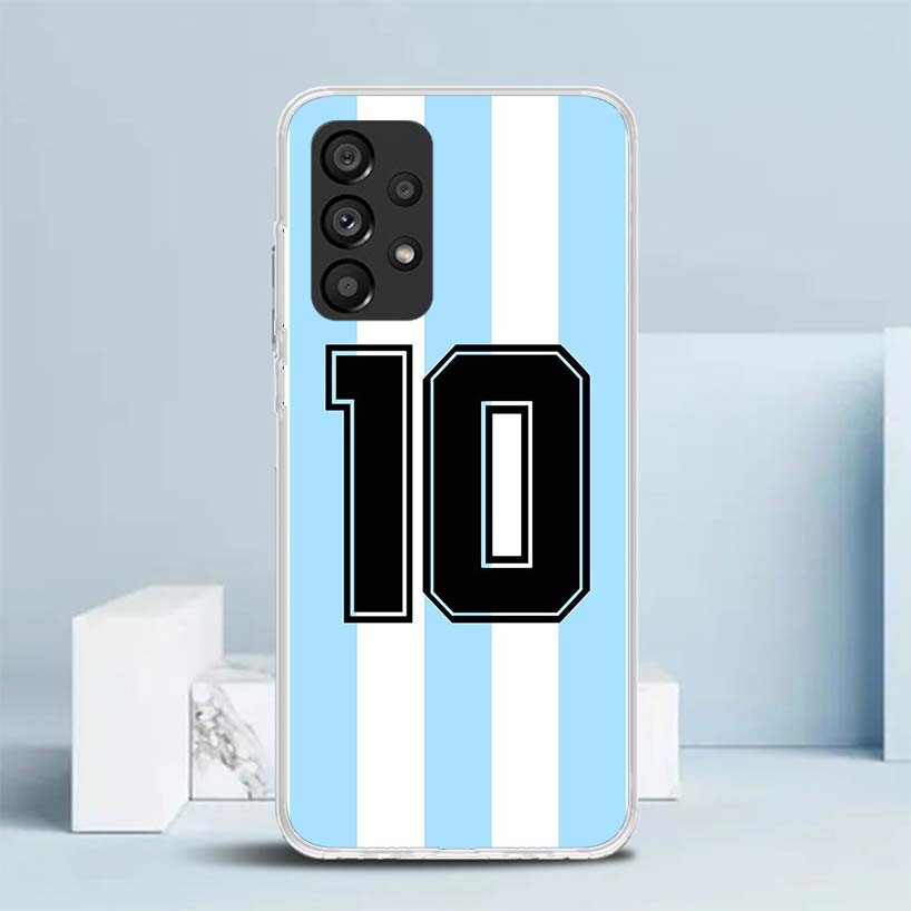 FootBall Number 7 10 30 Soft Cover for Samsung Galaxy A17 A37 A57 A16 A26 A36 A56 A15 A14 A55 Phone Case A13 A53 A25 A35 A24 A34