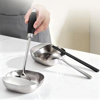 Stainless Steel Spoon Rest Space-Saving Kitchen Utensil Holder with Anti-Drip Design Rust-Resistant 304 Stainless Steel Spoon Rack for Spoons Tongs