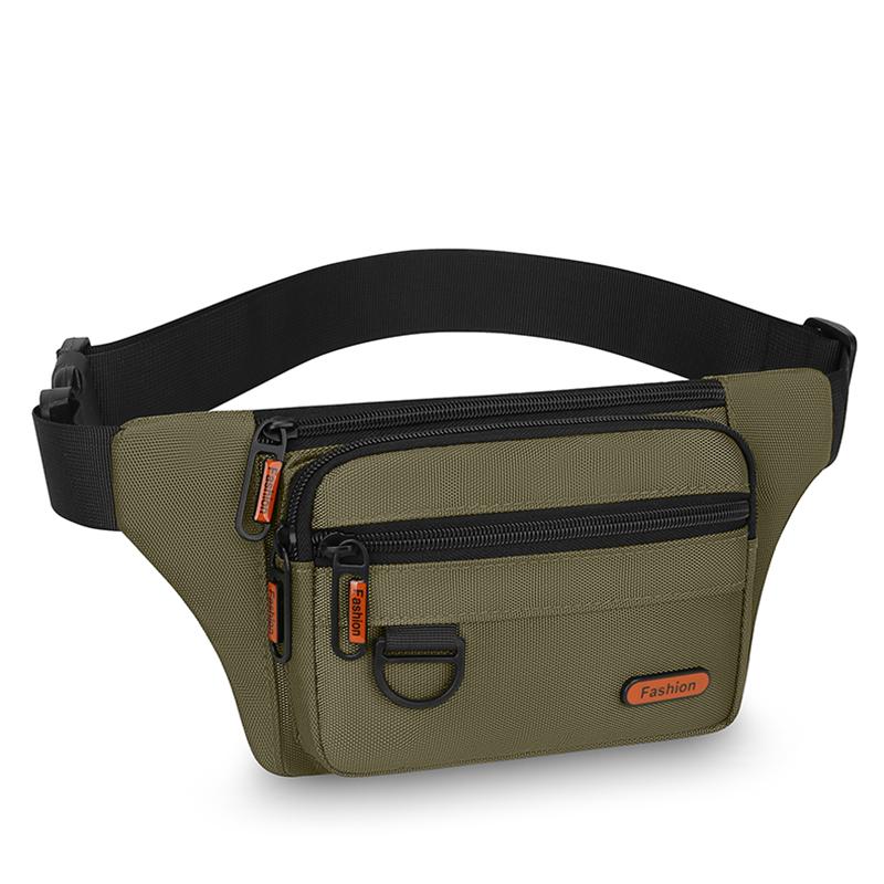 

Чоловіча поясна сумка-бананка багатокишенькова для мотоцикліста, для активного відпочинку, для альпінізму, повсякденна, нейлонова, чоловіча, слінг, нагрудна, на стегно зелений