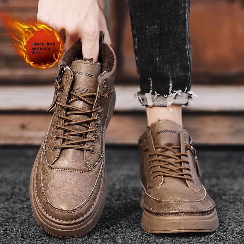 Men's Warm High Top Boots Are Fashionable Versatile Lightweight and Comfortable for Outdoor Travel