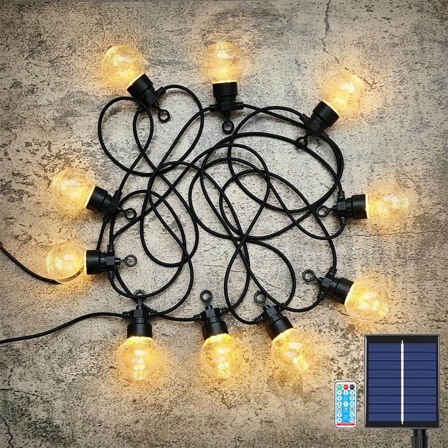 10M 20LED G50 Globe Solar String Light Waterproof Solar Globe Fairy Light Garland for Outdoor Solar Garden Patio Backyard Decor