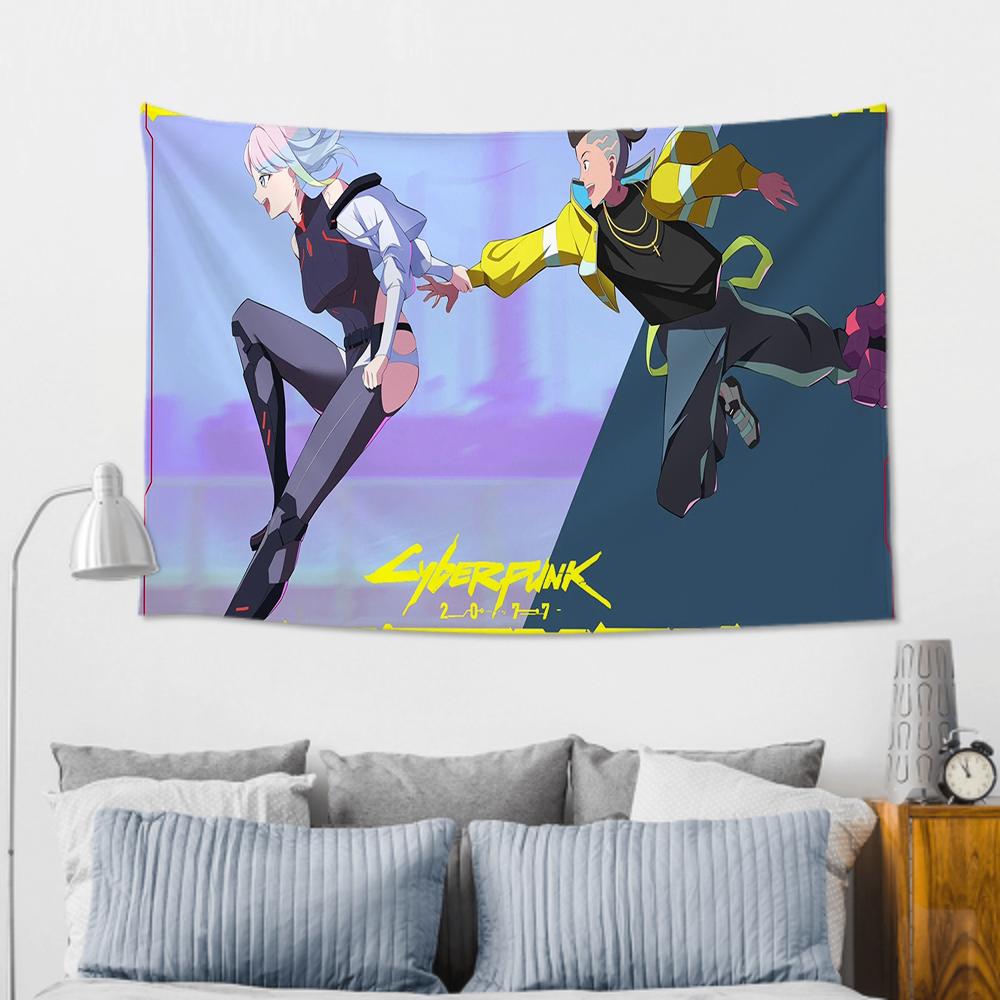 CCyberpunk EEdgerunners Tapestry Room Decor Wall Cloth Party Hanging Background Room Decor Baby Room